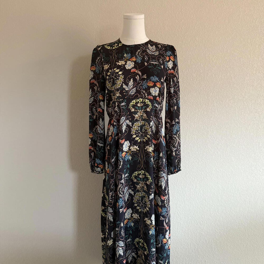 ZARA sheer floral maxi dress Size S